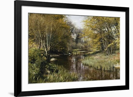 A Wooded River Landscape, 1909-Peder Mork Monsted-Framed Giclee Print