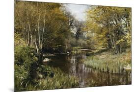 A Wooded River Landscape, 1909-Peder Mork Monsted-Mounted Giclee Print