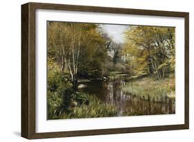 A Wooded River Landscape, 1909-Peder Mork Monsted-Framed Giclee Print