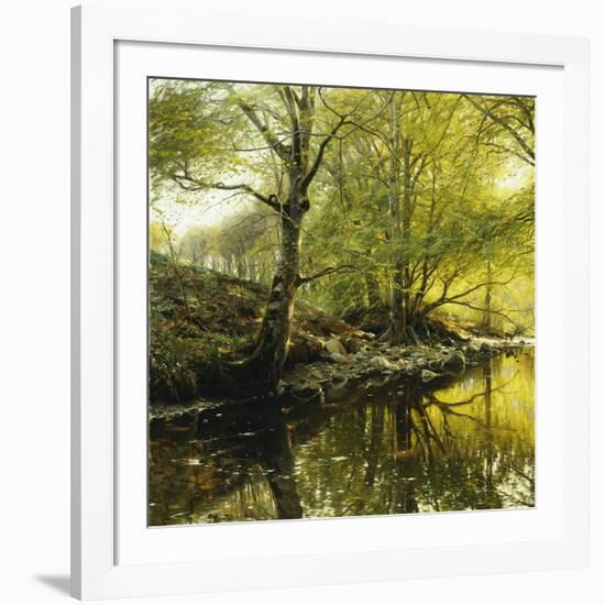 A Wooded River Landscape, 1910-Peder Mork Monsted-Framed Giclee Print