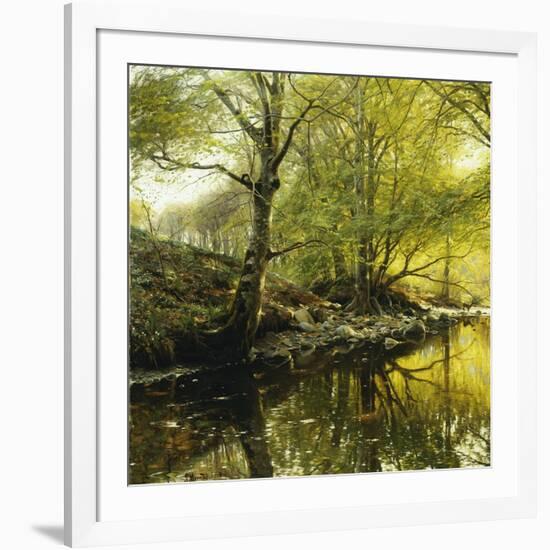 A Wooded River Landscape, 1910-Peder Mork Monsted-Framed Giclee Print