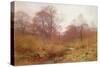 A Wooded River, Landscape Autumn watercolor-Henry Sutton Palmer-Stretched Canvas