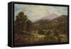 A Wooded River Landscape with a Shepherd and Sheep-Alfred Augustus Glendening-Framed Stretched Canvas