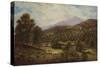 A Wooded River Landscape with a Shepherd and Sheep-Alfred Augustus Glendening-Stretched Canvas