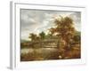 A Wooded River Landscape with a Sluice Gate-Jacob Isaaksz Ruisdael-Framed Giclee Print