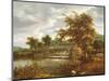 A Wooded River Landscape with a Sluice Gate-Jacob Isaaksz Ruisdael-Mounted Premium Giclee Print