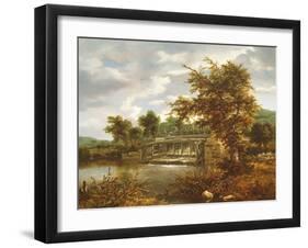 A Wooded River Landscape with a Sluice Gate-Jacob Isaaksz Ruisdael-Framed Giclee Print