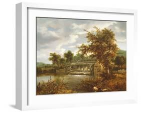 A Wooded River Landscape with a Sluice Gate-Jacob Isaaksz Ruisdael-Framed Giclee Print