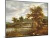 A Wooded River Landscape with a Sluice Gate-Jacob Isaaksz Ruisdael-Mounted Giclee Print