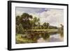 A Wooded River Landscape with Cattle-Henry H. Parker-Framed Giclee Print