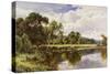 A Wooded River Landscape with Cattle-Henry H. Parker-Stretched Canvas