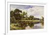 A Wooded River Landscape with Cattle-Henry Parker-Framed Giclee Print