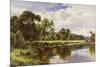 A Wooded River Landscape with Cattle-Henry Parker-Mounted Giclee Print