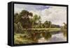 A Wooded River Landscape with Cattle-Henry Parker-Framed Stretched Canvas