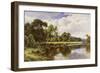 A Wooded River Landscape with Cattle-Henry Parker-Framed Giclee Print