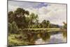 A Wooded River Landscape with Cattle-Henry Parker-Mounted Giclee Print