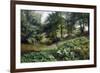 A Wooded River Landscape with Deer Beyond, 1904-Peder Mork Monsted-Framed Giclee Print