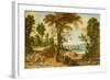 A Wooded River Landscape with Figures on a Road-Jan Wildens-Framed Giclee Print