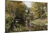 A Wooded River Landscape-Peder Mork Monsted-Mounted Giclee Print