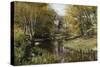 A Wooded River Landscape-Peder Mork Monsted-Stretched Canvas