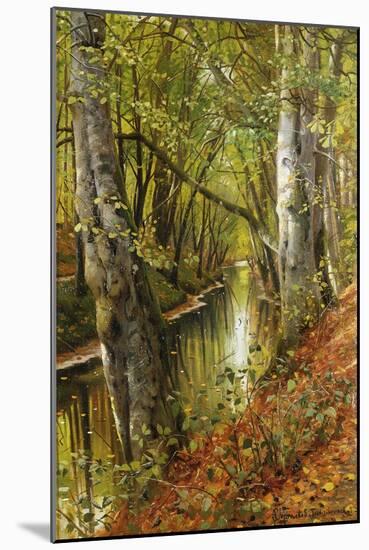 A Wooded River Landscape-Peder Mork Monsted-Mounted Giclee Print