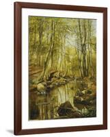 A Wooded River Landscape-Peder Mork Monsted-Framed Giclee Print