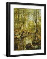 A Wooded River Landscape-Peder Mork Monsted-Framed Giclee Print