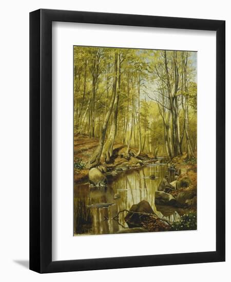 A Wooded River Landscape-Peder Mork Monsted-Framed Premium Giclee Print