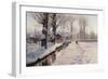 A Wooded Winter Landscape, 1927 (Oil on Canvas)-Peder Monsted-Framed Giclee Print