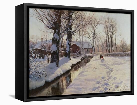 A Wooded Winter Landscape, Brondbyvester-Peder Mork Monsted-Framed Stretched Canvas