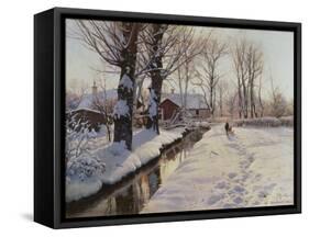 A Wooded Winter Landscape, Brondbyvester-Peder Mork Monsted-Framed Stretched Canvas