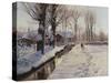 A Wooded Winter Landscape, Brondbyvester-Peder Mork Monsted-Stretched Canvas