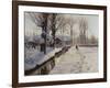 A Wooded Winter Landscape, Brondbyvester-Peder Mork Monsted-Framed Giclee Print