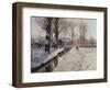 A Wooded Winter Landscape, Brondbyvester-Peder Mork Monsted-Framed Giclee Print