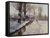 A Wooded Winter Landscape, Brondbyvester-Peder Mork Monsted-Framed Stretched Canvas