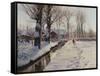 A Wooded Winter Landscape, Brondbyvester-Peder Mork Monsted-Framed Stretched Canvas