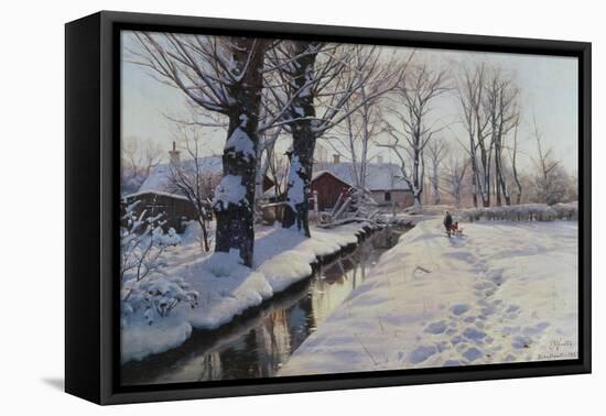 A Wooded Winter Landscape, Brondbyvester-Peder Mork Monsted-Framed Stretched Canvas