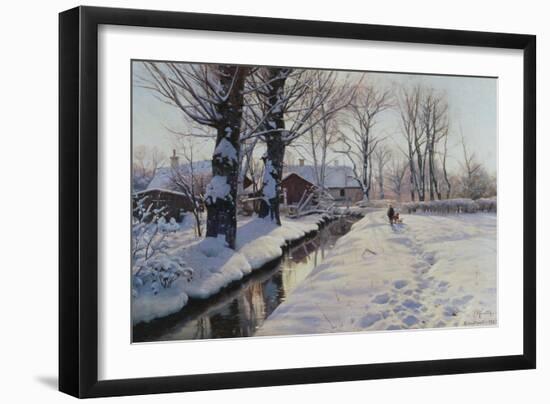 A Wooded Winter Landscape, Brondbyvester-Peder Mork Monsted-Framed Giclee Print