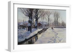 A Wooded Winter Landscape, Brondbyvester-Peder Mork Monsted-Framed Giclee Print