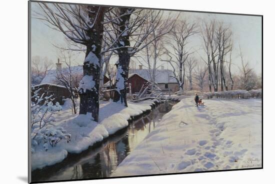 A Wooded Winter Landscape, Brondbyvester-Peder Mork Monsted-Mounted Giclee Print