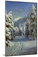 A Wooded Winter Landscape, Mortaratsch-Peder Mork Monsted-Mounted Giclee Print