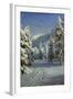 A Wooded Winter Landscape, Mortaratsch-Peder Mork Monsted-Framed Giclee Print