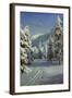 A Wooded Winter Landscape, Mortaratsch-Peder Mork Monsted-Framed Giclee Print