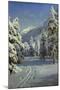 A Wooded Winter Landscape, Mortaratsch-Peder Mork Monsted-Mounted Giclee Print