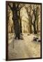 A Wooded Winter Landscape with Deer, 1912-Peder Mork Monsted-Framed Giclee Print