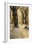 A Wooded Winter Landscape with Deer-Peder Mork Monsted-Framed Giclee Print