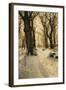 A Wooded Winter Landscape with Deer-Peder Mork Monsted-Framed Giclee Print