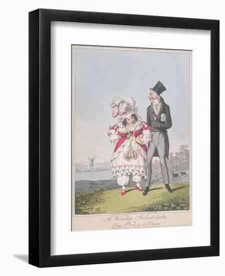 A Wooden Substitute, or Any Port in a Storm, 1821-Theodore Lane-Framed Premium Giclee Print