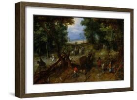 A Woodland Road with Travelers, 1607-Jan the Elder Brueghel-Framed Giclee Print