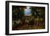 A Woodland Road with Travelers, 1607-Jan the Elder Brueghel-Framed Giclee Print